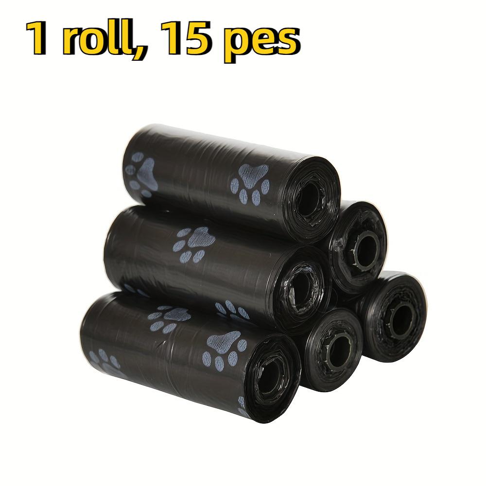 1 Roll Dog Poop Bags with Paw Print Design, Durable Polyethylene Pet Waste Bags, Portable & Easy To Carry, Ideal for Outdoor Cleanu