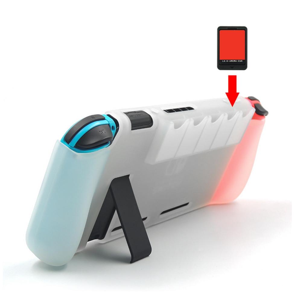 Integrierte transparente TPU-Hülle mit Kartensteckplatz-Abdeckung, Schutzfolien-Set für Switch-Host