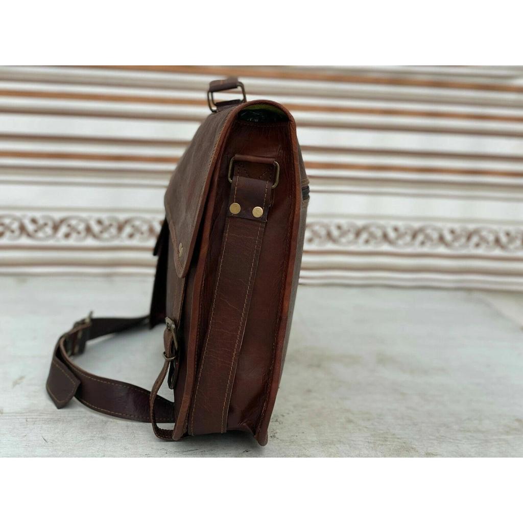 Vintage Brown Messenger Shoulder Laptop Bag Briefcase (Handbag) Men Leather