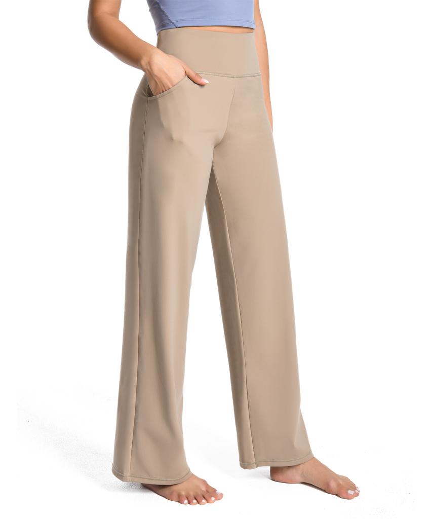 BUBBLELIME High-Waisted Wide Pants For Tall Women Long Legs Pocket Straight Pants C14 (A Type)