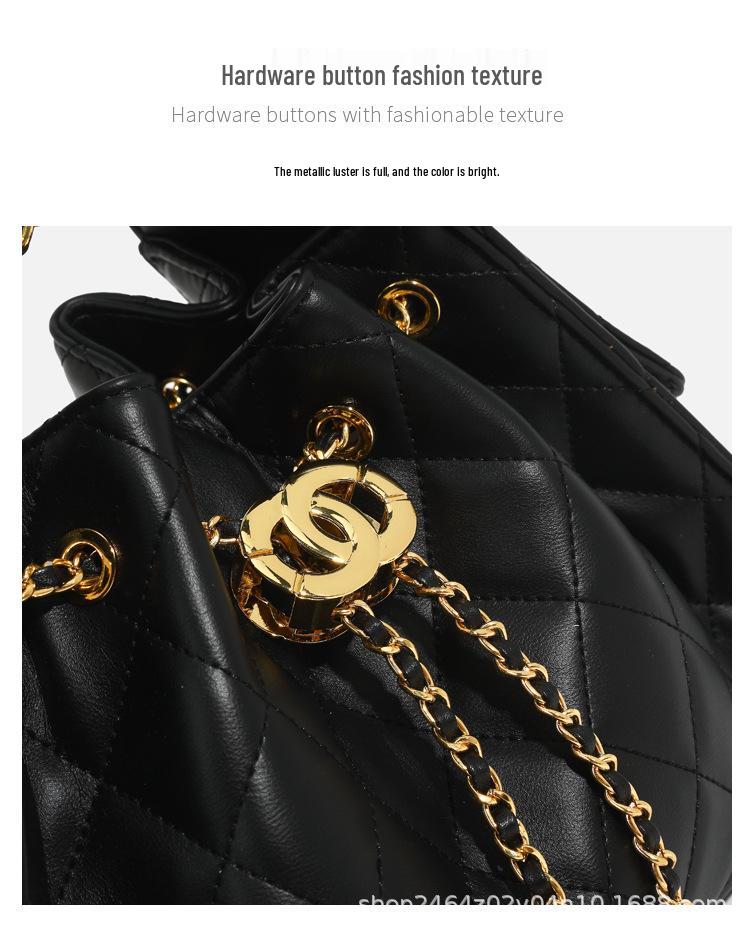 25C Women's Hippie Hobo Fashion Bucket Bag - Chain Crossbody, Drawstring Shoulder & Underarm Design