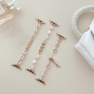 For Apple Iwatch, Fashion Multi Bead Wrap Five-leaf Grass Bracelet For Men And Women, 38/40/41mm 42/44/45/49MM Watch Strap