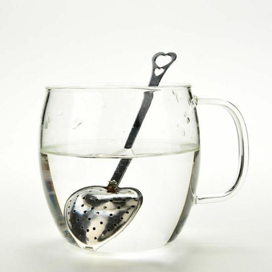 Stainless Steel Heart Shape Tea Herb Spice Infuser Spoon Strainer Filter Scoop