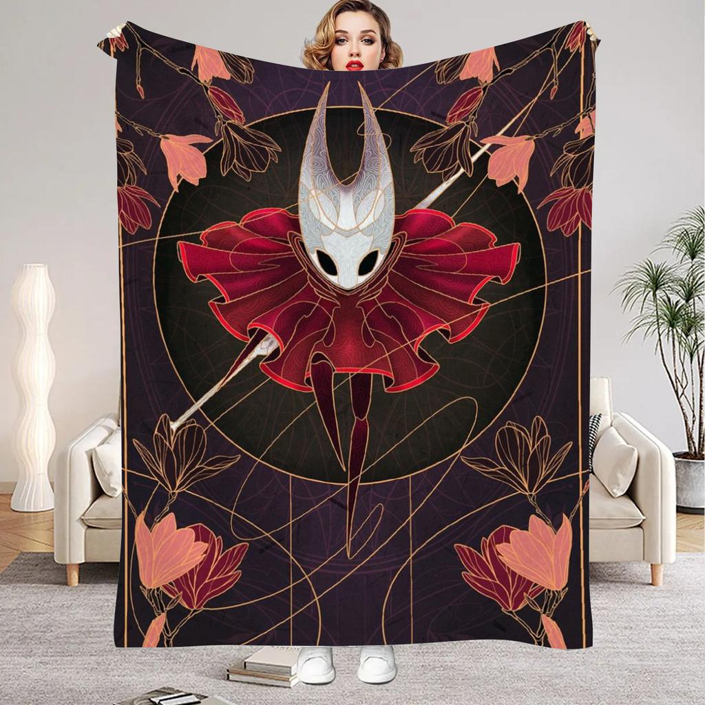 Hollow Knight Blanket Cartoon Game Printed Flannel Blanket for Home Living Room Bedroom Decor New Year Christmas Gift for Fans