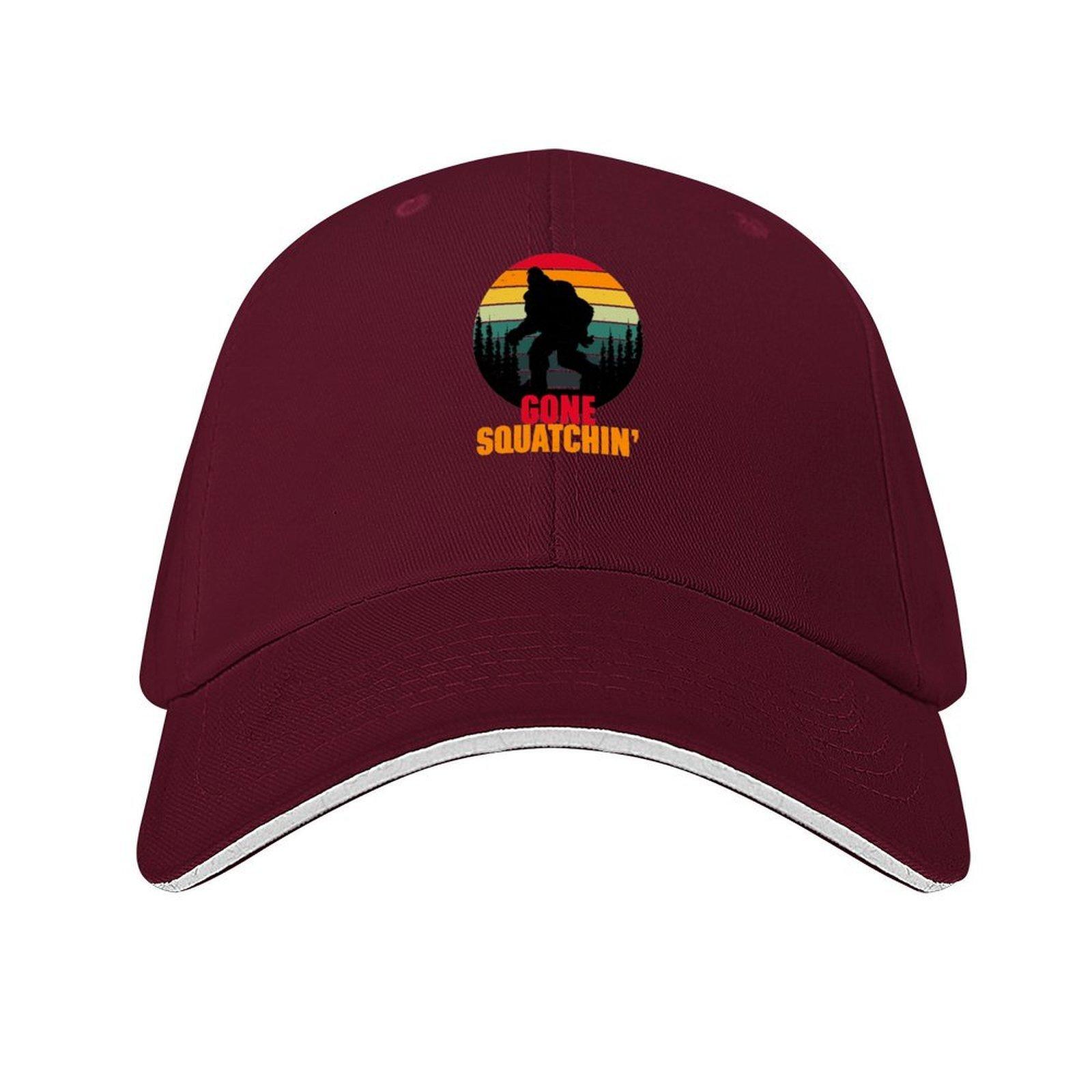 Gone Squatchin Funny bigfoot retro Graphic Baseball Cap Streetwear party Hat Hat Beach Hat Luxury Brand For Unisex Womens