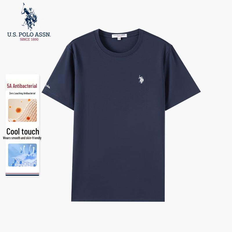 U.S. Polo Assn. Herren-T-Shirt mit kurzen Ärmeln aus flüssig-ammoniakbehandelter Baumwolle, kühlend