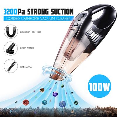 3-In-1 Portable Car Vacuums, Waterproof Auto Dust Collector, Handheld Corded Vacuum Cleaner Set (100W 3200pa Strong Suction)