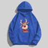 Cross-border new printed Christmas deer jumper, men's and women's fashion jumper, street style hooded sweatshirt