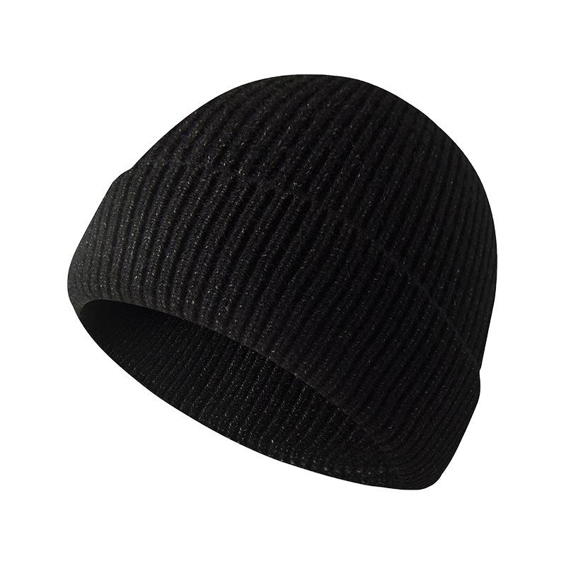 Light Board Hat Men's Autumn and Winter Solid Color Wool Hat Knitted Pullover Hat Warm Ear Protector Cold Hat Street Dance Hat Tide