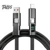 Talos Multi-Level High-Power Data Cable, Fast Charging Up To 100W, USB Type-C 8-Pin Charger Cable with Real-Time Digital Display, Durable Braided for