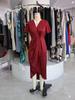 Women's Satin Crossover Wrap Dress - Spring/Summer Short Sleeve Long Irregular Skirt