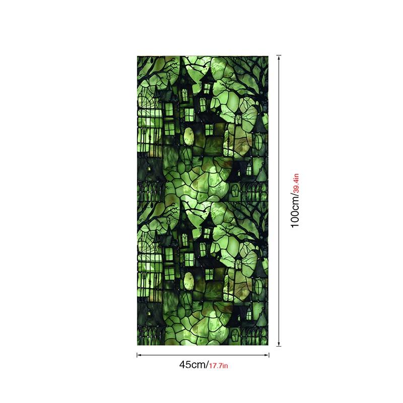 Halloween Theme Window Film PVC Stained Glass Films Door Window Stickers Home Bathroom Balcony Office Party Decor Privacy Film