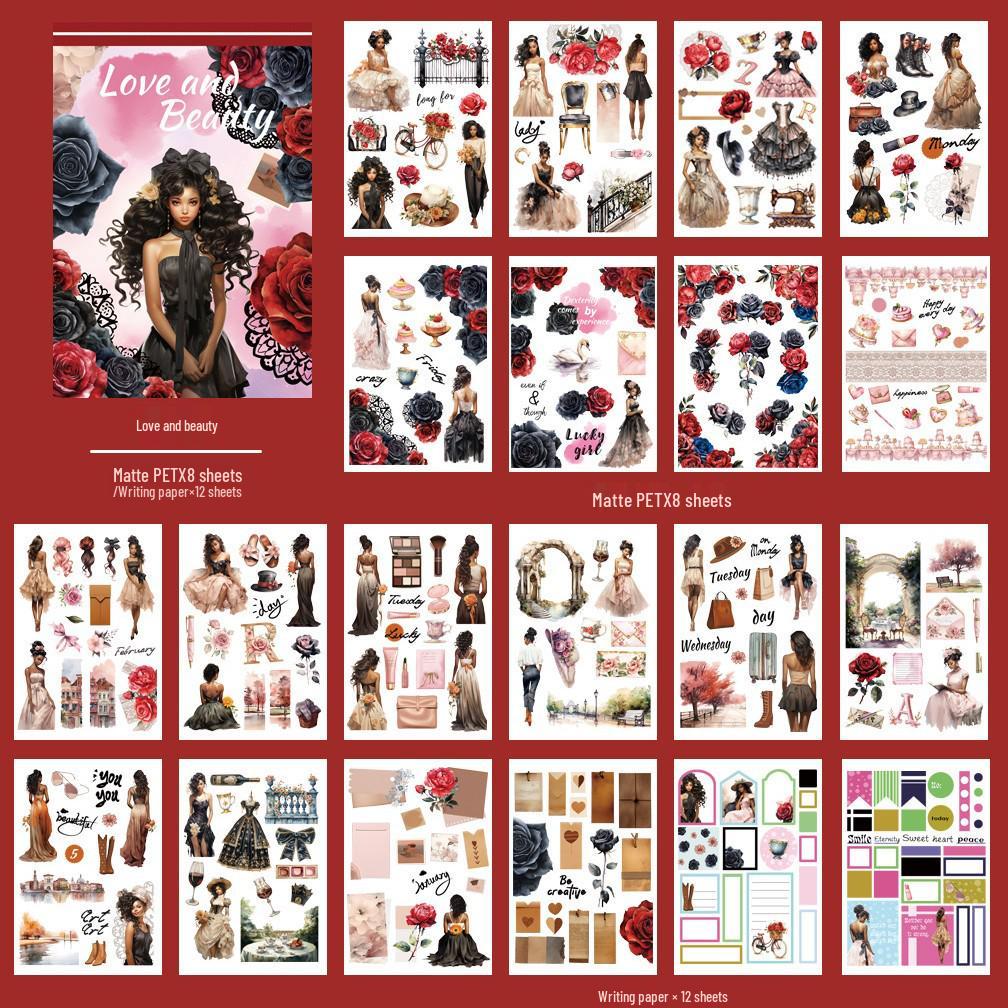 Cross-Border Pet Sticker Pack: European & American Alice Art for Junk Journals & Collages