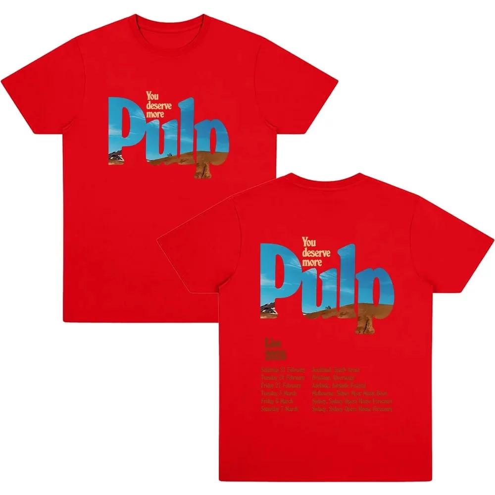 Pulp Band Live 2026 T-shirt Stampa T-shirt Rock Band Grunge Hip Hop Unisex Cotone Taglie Forti Streetwear Top in Cotone Maglietta Hip Hop
