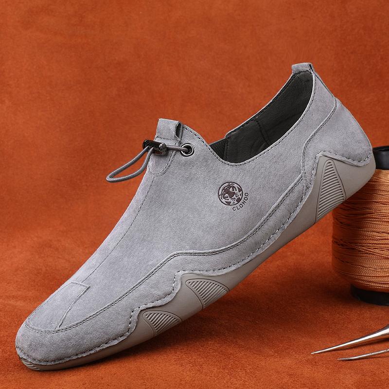 Fashion Fashionable Outdoor Breathable Soft Soled Casual Bean Shoe for Spring New Men Comfortable Two-layer Pigskin Casual Octopus Shoes