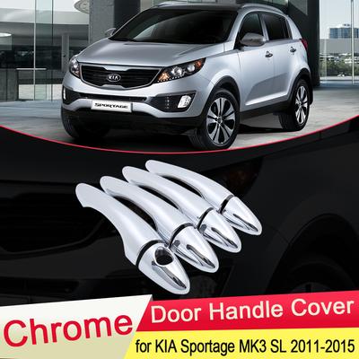 Para KIA Sportage MK3 SL 2011 2012 2013 2014 2015 cubierta cromada de manija de puerta embellecedor Exterior pegatinas para tapa de coche Accesorios