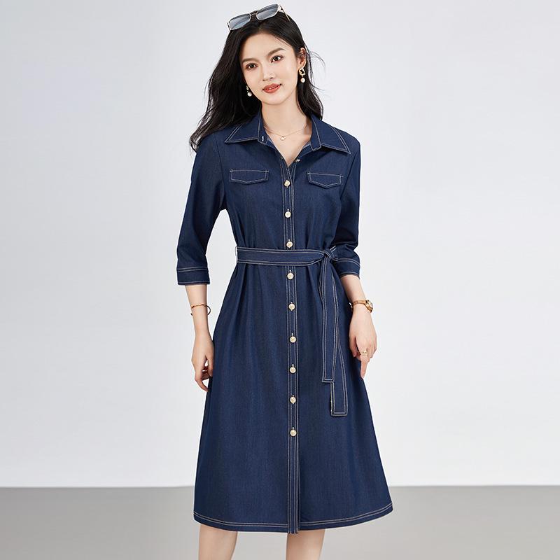 

Early Autumn High-Quality Versatile Slimming Soft Denim-Look Commuter Dress S