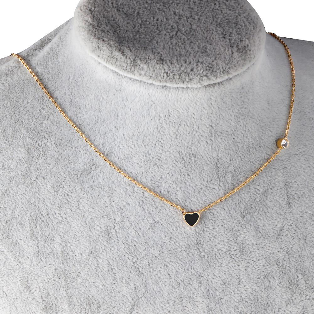 LUXUKISSKIDS Red Heart Pendant With Crystal Stainless Steel Chain Necklace For Girls Fashion Party Jewellry Accessories 2025 Hot