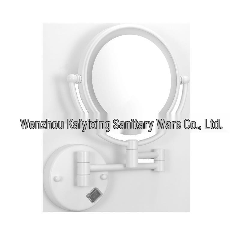 Wall-Mounted LED Vanity Mirror with Magnification and Retractable Arm