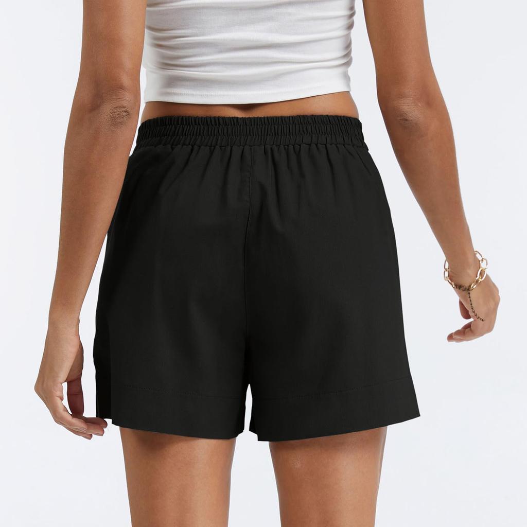Women's Casual Fashion Linen Shorts With Pockets