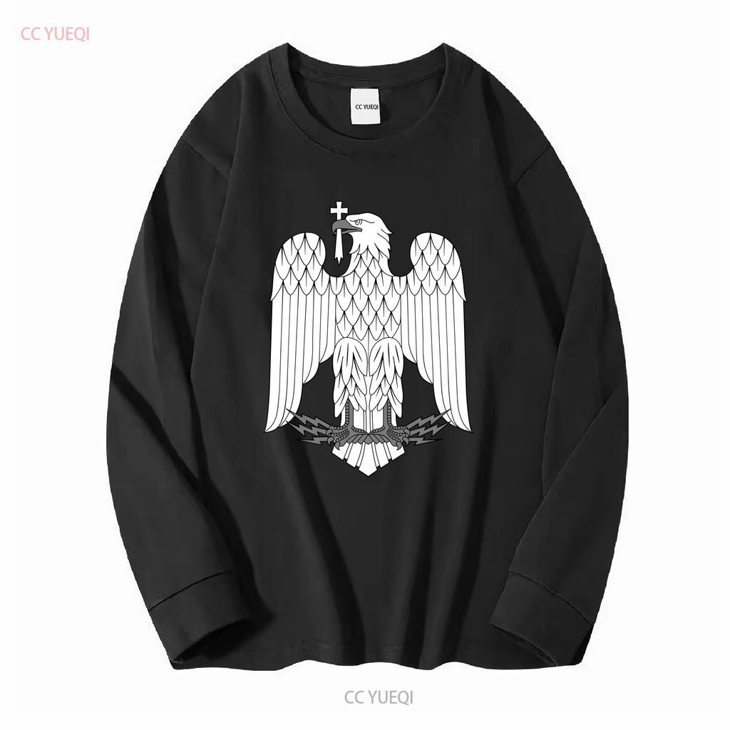 T-shirt Armoiries de la Roumanie Aigle du Parlement roumain Toutes Tailles manches longues ou courtes vintage Lavé vêtements de designer Unisexe