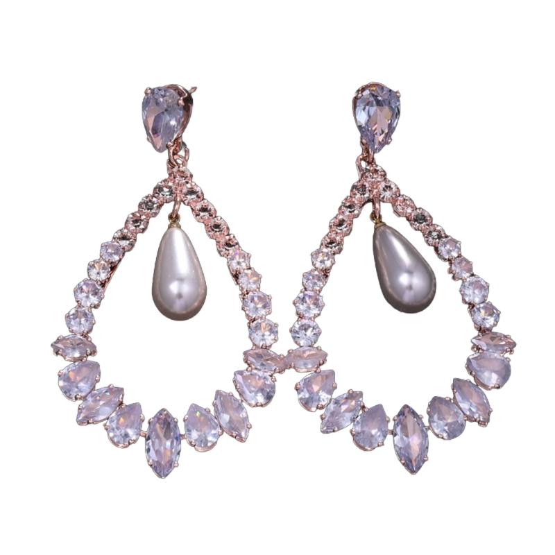 Luxurious Big Water Drop CZ Stone Earrings Sophisticated Women’s Dangle Earrings Accessory with Elegant Water Drop