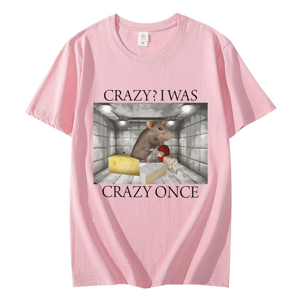 Crazy Rat Funny Meme TShirt Men Women Clothing High Quality Fashion Oversized TShirts Summer Casual Cotton T Shirt Streetwear