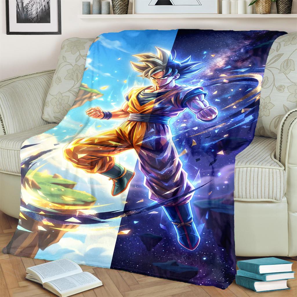 Warm Flannel Print Dragon Ball! Blanket Soft for Bedrooms, Sofas, Beds, Chairs, Picnics, Travel