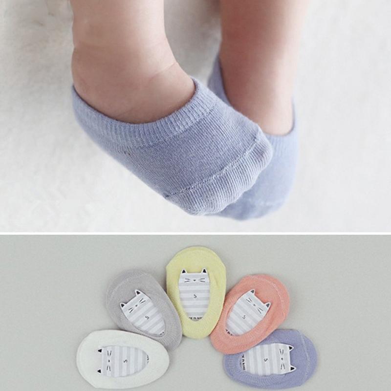 4 Paar Süße Baby Mädchen Jungen Rutschfeste Socken Einfarbig Sommer Unisex Baumwolle Knöchelsocken