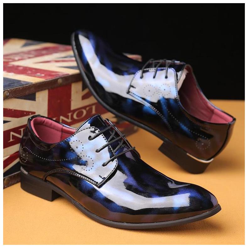 Vintage Youthful Outdoor Autumn Men's Pointed-toe Formal Single Shoes Trendy Large-size Leather Shoes Business Men's Shoes Comfortable Shoes