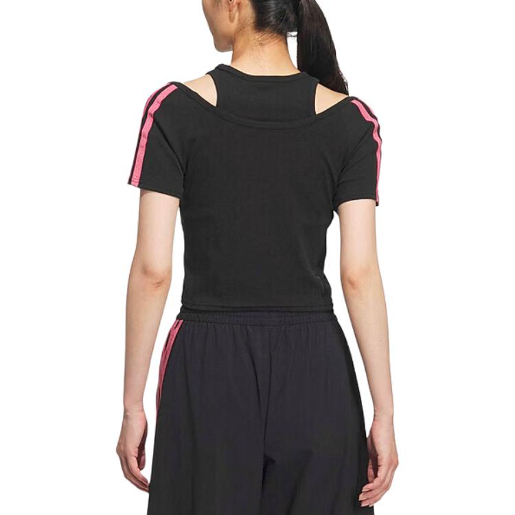 Adidas T Shirts Women's Black Crew Neck Moderate KS2890