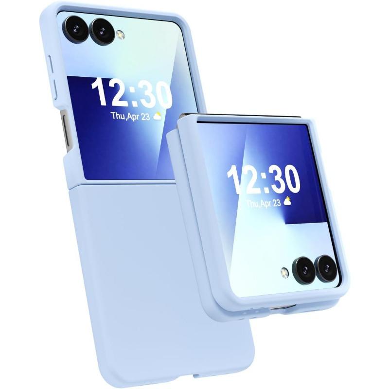 Suitable for Samsung ZFlip7 Folding Liquid Silicone Mobile Phone Case Solid Color Skin Feeling Zflip6 Anti Fall New Protective Case
