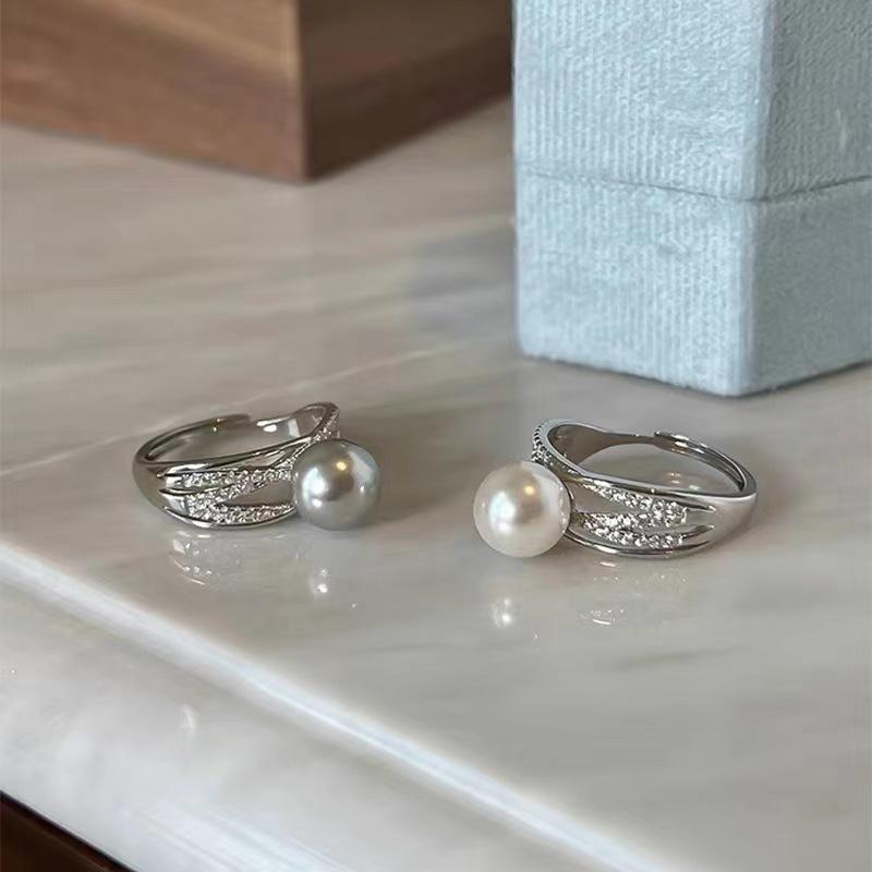 Lett Luksus High-End Perlering, Kvinners Enkel Pekefingerring, Utsøkt Justerbar Ring Temperamentsmykker