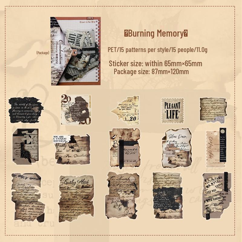 Ретро-наклейки Yi Niao  Расколотая тень  из ПЭТ - 6 стилей для журналов