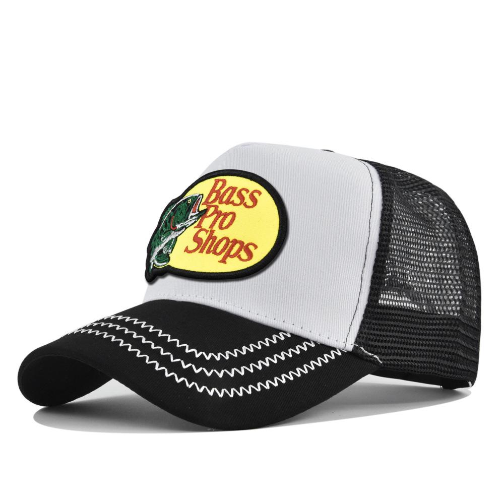 Cappellino a Rete con Visiera Curva e Ricamo a Punto Croce - Cappello da Sole Estivo