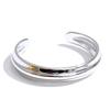 Yhpup 60mm Stainless Steel Metal Open Statement Bracelet Bangle for Women Texture Simple Waterproof Jewelry Accessories