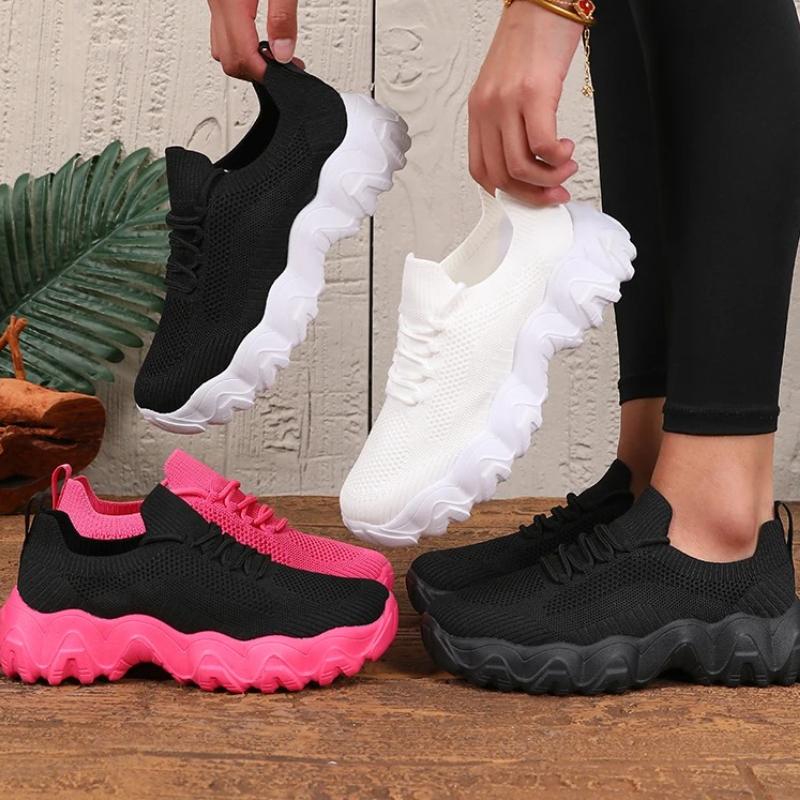 Female Designer Shoes Comfortable Mesh Breathable Minimalist Walking Shoes Outdoor Casual N Slip Women Sneakers Platform Shoes