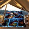 1pc Dinosaur, Jurassic,Printed Flannel Blanket, Super Soft Plush  Bed Cover,Blanket for Sofa, Bed, Office, 70171