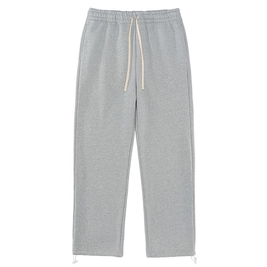 2025 Autumn/Winter Fleece-Lined Hooded Sweatshirt & Pants Set – Men's Trendy European/American Basic, Solid Color, 510g.