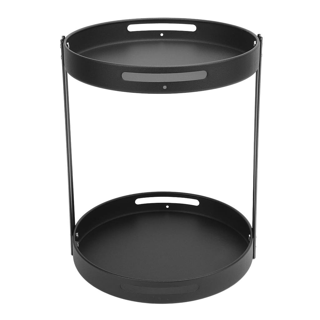 Rotating Spice 2 Tier Carbon Steel Multifunctional Round 360 degrees Turntable Spice Rack for Kitchen Cosmetics