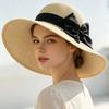 Summer hat women's big edge bow visor women's straw hat outdoor travel UV protection self-operated
