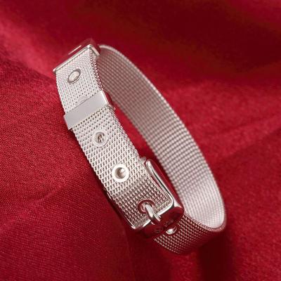 Offerta Speciale Gioielli Fini Nobili Popolari Argento Sterling 925 Bellissimo Bracciale Cinturino da Orologio per Donna Moda Matrimonio Festa Regali