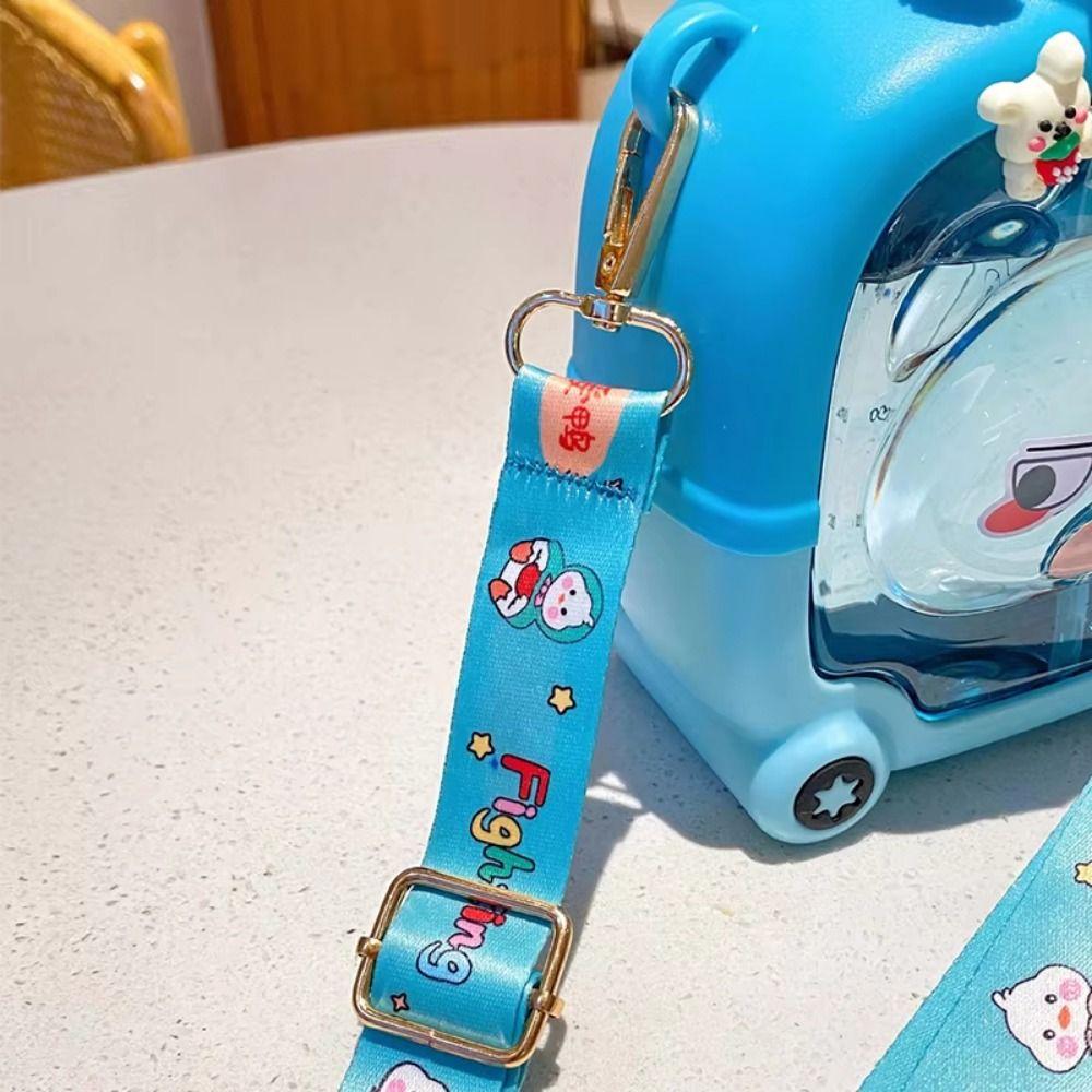 Auslaufsichere Tragbare Trinkflasche Mit Strohhalm Bär Plastikbecher Flasche Kinder Wasserbecher mit Auslauf Schule