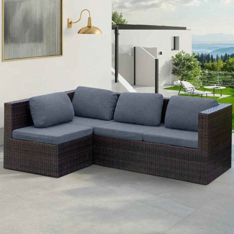 1/2/3 Seat Patio Chair Seat Covers Outdoor Sofa Cushion Slipcover Thicken Garden Lounge Chair Cushion Replacement Seat Covers