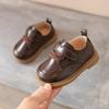 Klassische Leder Oxford Schuhe für Kinder zum Hineinschlüpfen, lässige Anzugschuhe mit verstellbarem Riemen und robuster Sohle für Kleinkinder und Kinder