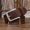 Thick Thread Decorative Genuine Leather Pure Cowhide Personality Trendy Versatile Men's Pin Buckle Jeans Belt