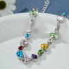 2025 New Sparkling Colorful Crystal Bracelets for Women Korean Ins Metal Chain Bracelet Party Zircon Valentine's Day Gift