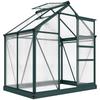 Greenhouse with Roof Window Aluminum Greenhouse 190 Cm X 132 Cm X 201 Cm Green + Transparent