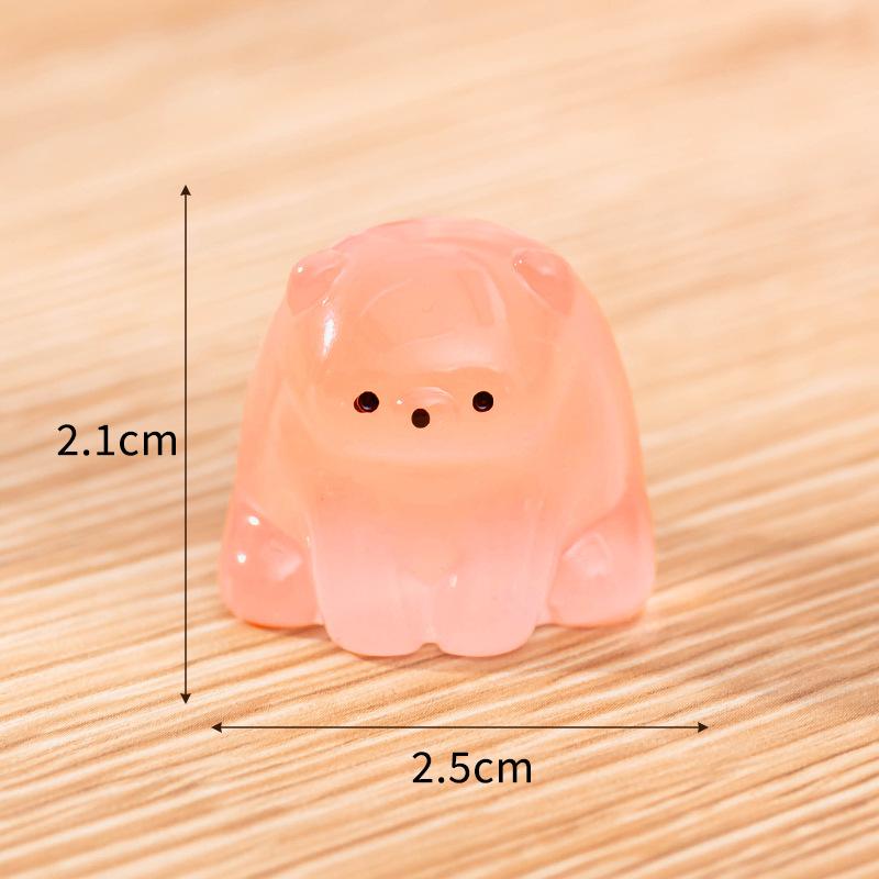 Micro Landscape Decoration Cartoon Cute Luminous Bear Doll Hand Doll House Decoration Desktop Car Resin Decoration
