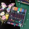 Double Head Glitter Marker Pens Quick Drying Fine Tip Art Pen Set Scrapbook Journal Coloring Drawing Supplies